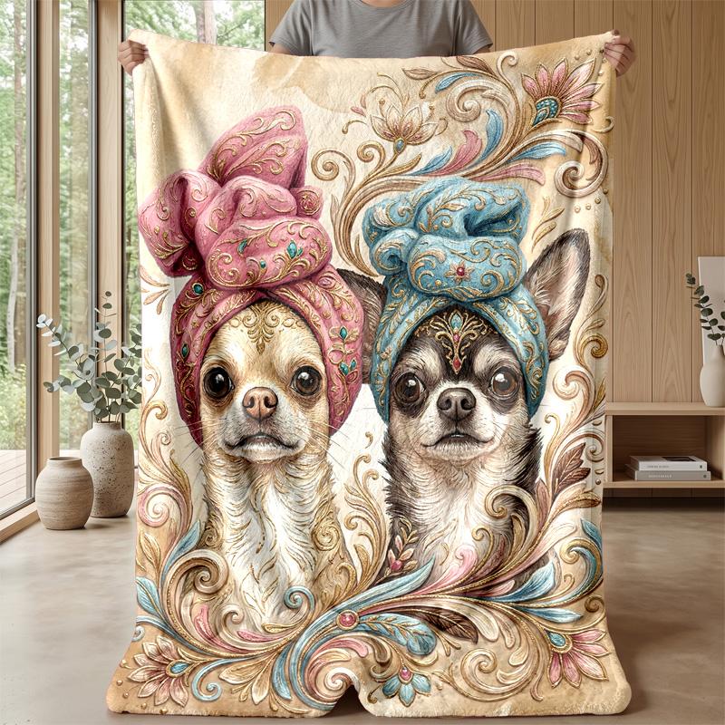 Rottweiler in Exotic Jungle Theme blanket Lightweight Warm Flannel Blanket Decorative Throw Blanket for Home Decoration