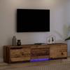 TV Stand with LED Lighting Reclaimed Wood Look 165 x 34 x 40 cm Particleboard