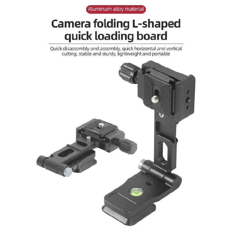 L115 Aluminum Quick Release Mounting Plate With Cold Shoe Adapter Foldable For Smooth Vertical Horizontal Transition