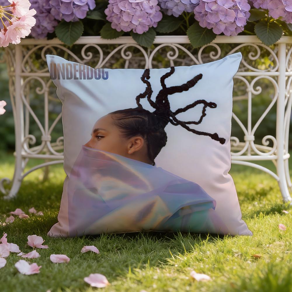 singer A-Alicia Keys Cushion Cover Home & Car Dual-Scene Pillow Cover: Reversible for Premium Comfort