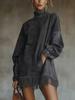 2026 Suede Tassel Dress: High Neck, Loose Fit, with Pockets for Autumn/Winter