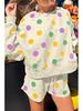 2025 Autumn Polka Dot Casual Two-Piece Suit for Women - Fashionable, Versatile, Loose Fit