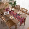 Floral Table Runner Spring Vintage Rose with Leaves Tassels Farmhouse Table Runners Decor for Dining Kitchen Table Wedding