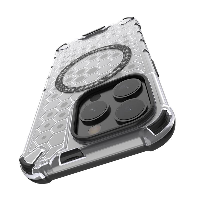 Applicable iPhone17Pro max 2-in-1 heat dissipation protective case Apple 16 honeycomb magnetic suction anti-drop mobile phone case