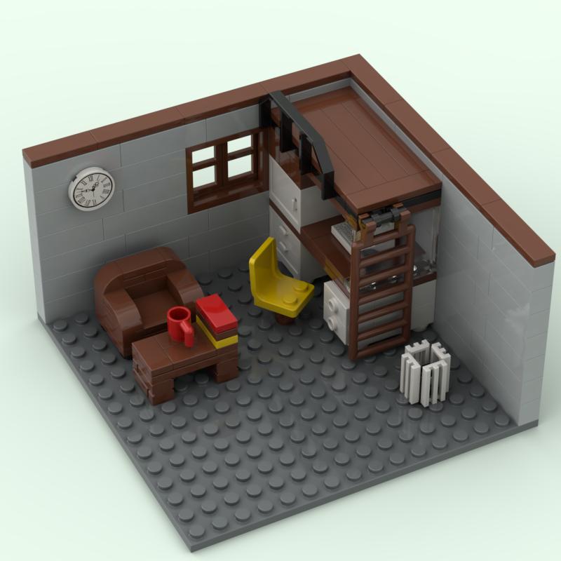 MOC City House Room Building Blocks Classroom Bedroom Kitchen Bricks Toys Kids Gift