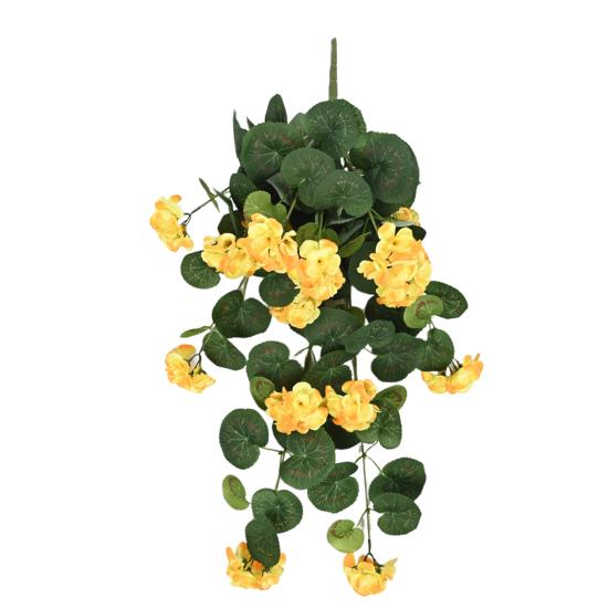 

Подвесная искусственная Malus Spectabilis 11 веток Устойчивый к УФ-лучам Реалистичный искусственный цветок Свадебная вечеринка В помещении На открытом воздухе Сад Настенный декор Искусственный цветок жёлтый