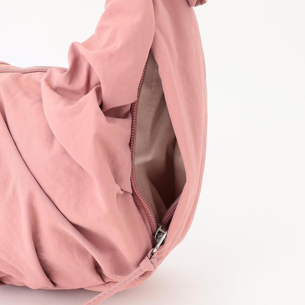 Maison Vert Leichte geraffte rosa One-Shoulder-Tasche, Klein, (50)