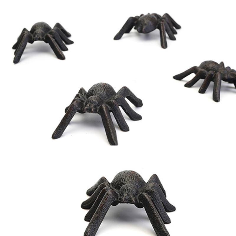 Antique Cast Iron Spiders Sculpture Handcrafted Home Decors Unique Ornament For Gothic Office Desk Shelf Display Gift