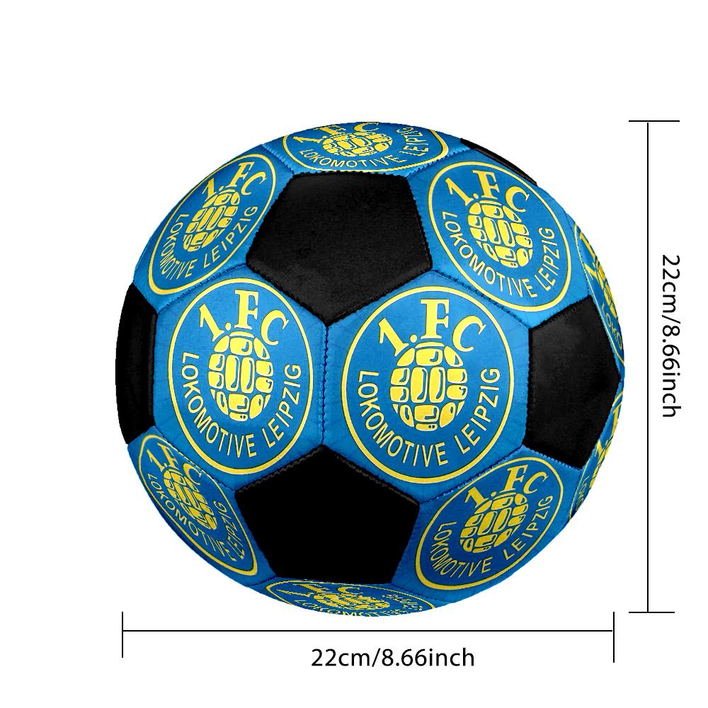 Pallone da Calcio Indoor Lokomotive Leipzig Colorato Cucito a Macchina PVC Misura 5 Allenamento di Squadra Pronto per la Competizione Durevole Rimbalzo Elevato Fantastico Regalo Sportivo