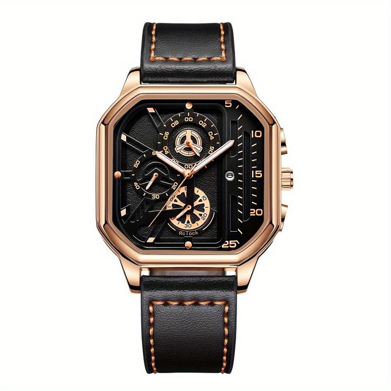 

Men S Watch Set Casual Men S Square Dial Quartz Watch Set