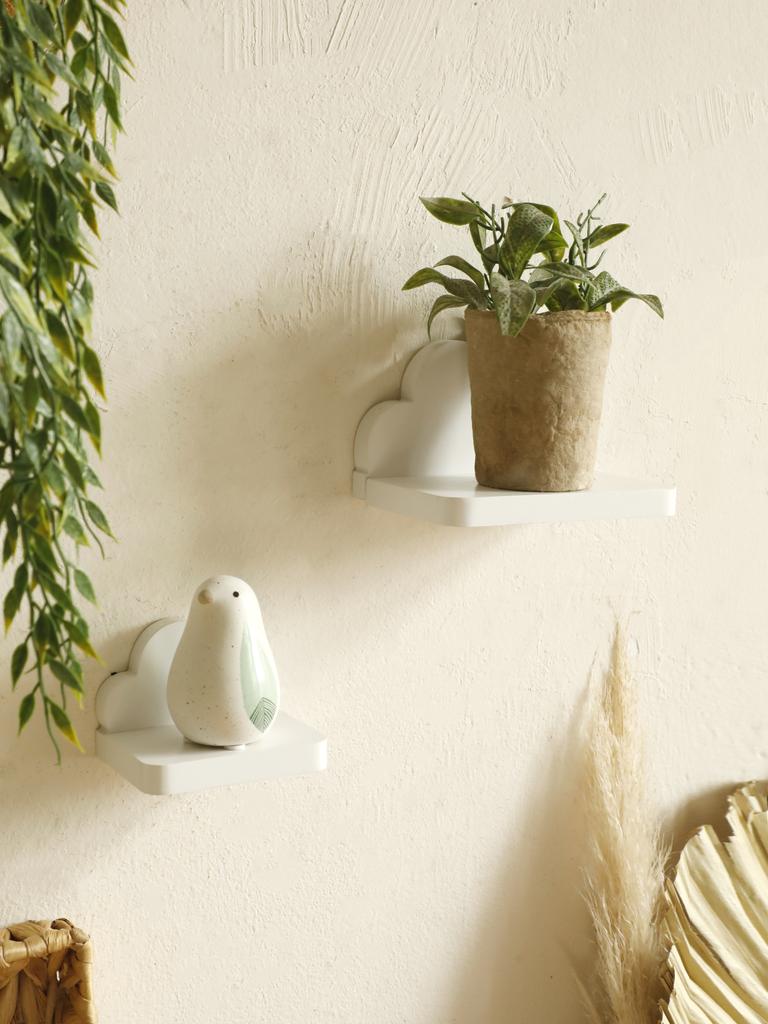 Boho Wolken Wandregal, Minimalistisches schwebendes Ausstellungsregal für Kinderzimmer-Dekoration, Holz Wolkenform Organizer für Kinderzimmer, Schlafzimmer