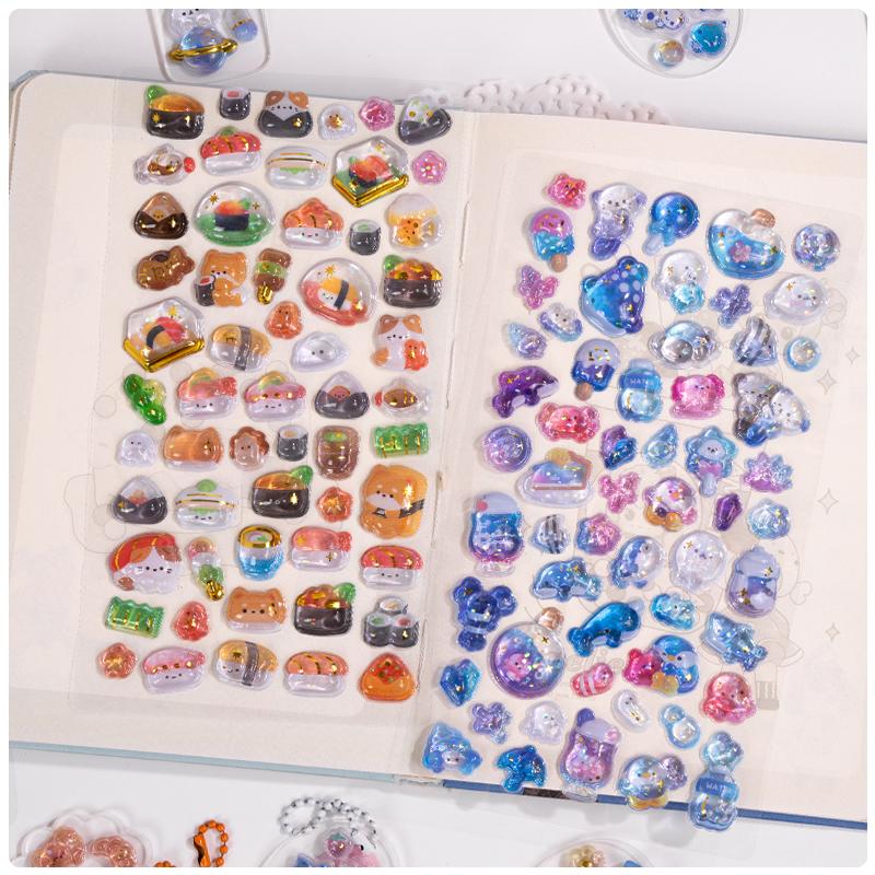 Japanese Style Mini Sweet Drop 3D Relief Stickers Scrapbooking DIY Journaling Stationery Diary Decor Cute Stickers School Supply