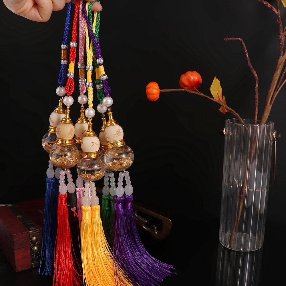 Gourd Shaped Glass Bottle Gourd Pendant Mini Gourd Perfume Bottle Landscape Garden Decor
