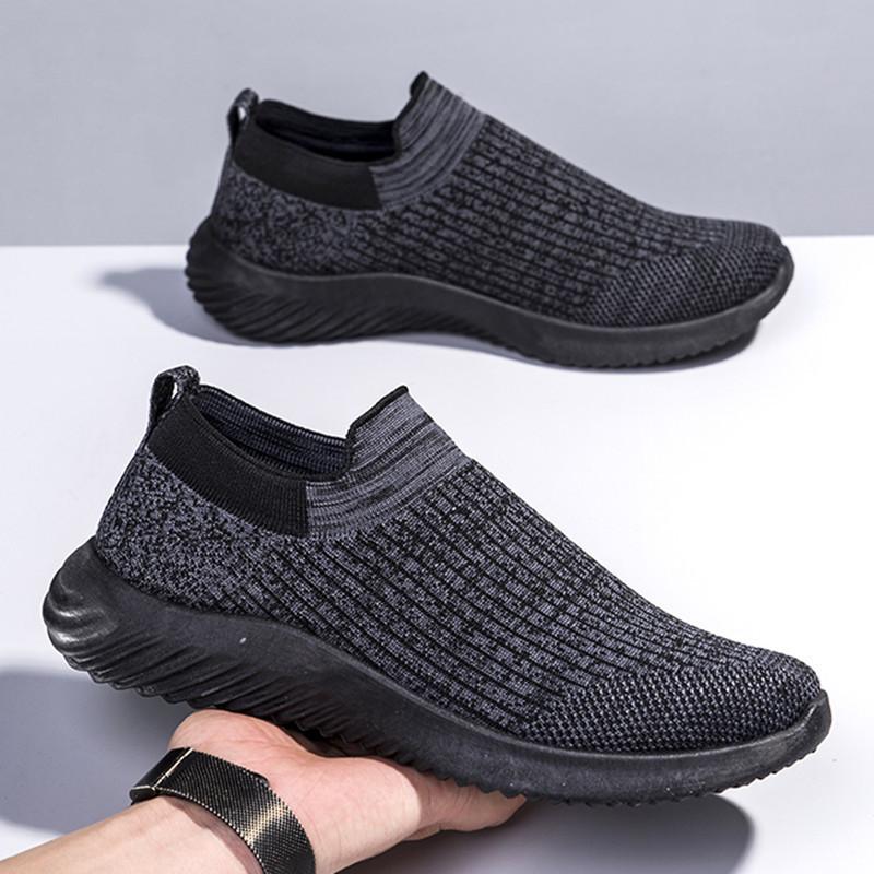 

One pedal spring new men s shoes fashion fly-woven mesh men s daily casual shoes breathable running sports shoes 39 бежевый