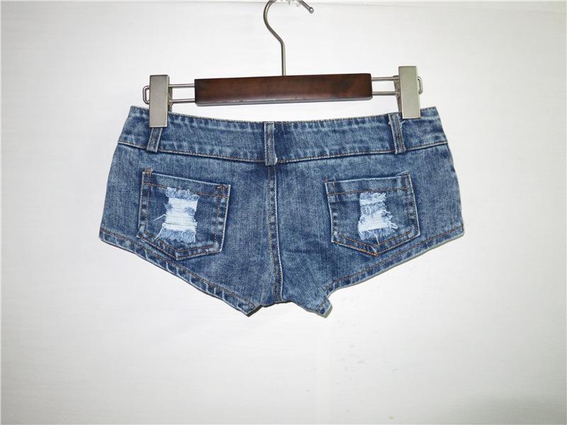 Ultra-Low Waist Slim Denim Hot Pants for Clubbing