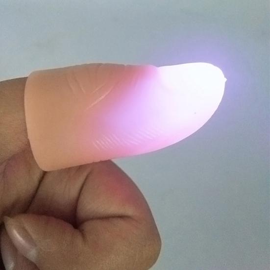Magic Thumb Lights LED Magic Thumb Prank Toy Light Up Flashing Fingers Tips for Magic Stage Tricks Performance Props