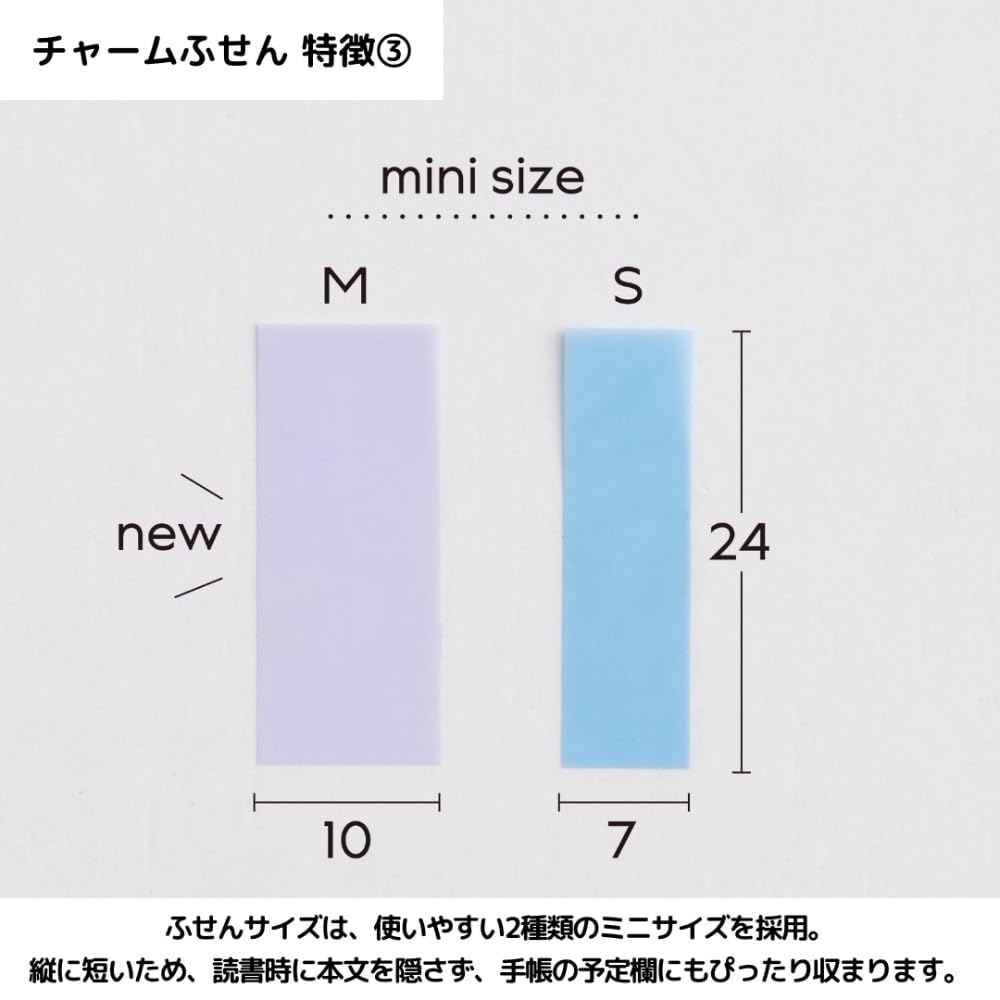 Kanmido Coco Fusen Tasu Charm Sticky Notes, Square, White-Gray