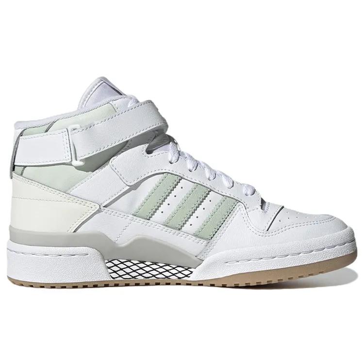 adidas Womens Forum Mid 'White Linen Green' (women's sizes) Cloud White / Linen Green / Gum Skate Shoes GX4578