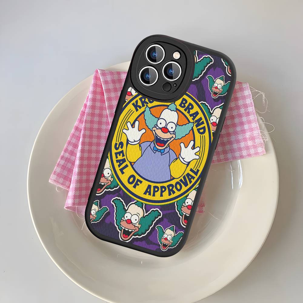

Adult Animation Simpsons Phone Case For IPhone 16 15 14 13 12 11 Pro Max Plus Leather Cover iPhone 15 plus