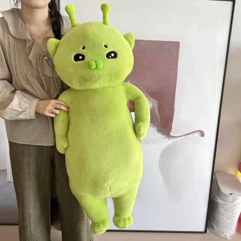 Adorabile Gatto Alieno Peluche Giocattolo Verde Morbido Kawaii Collezione Animale Spaziale Carino Per Decorazione Casa Supporto Regalo Peluche