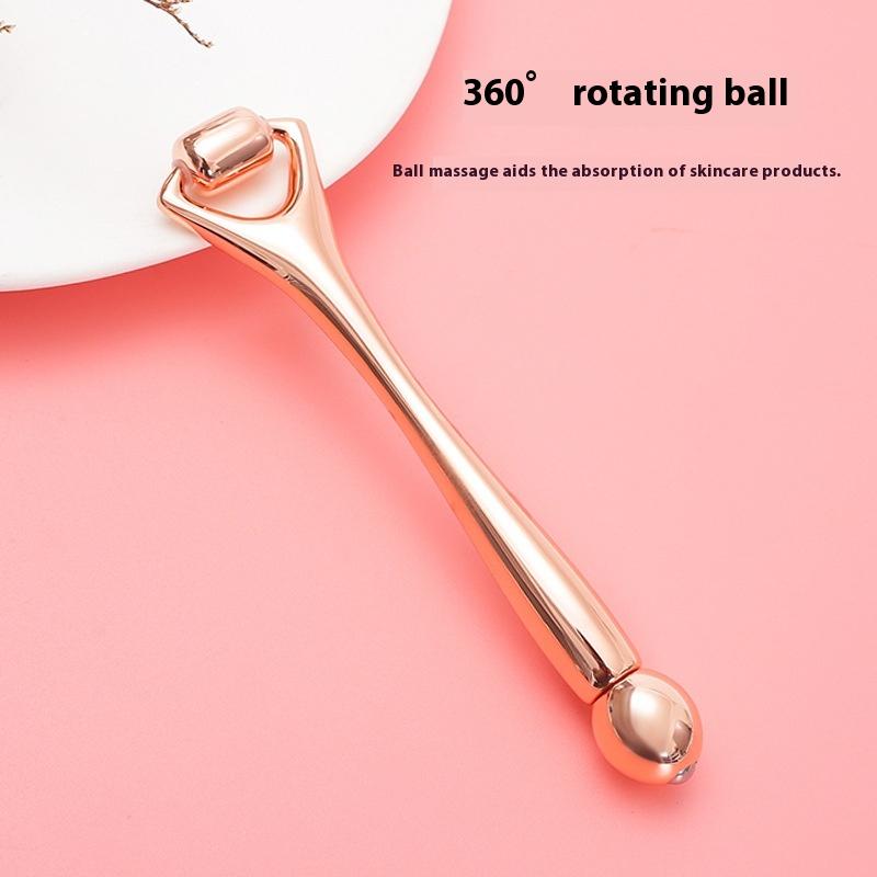 Metal Eye Cream Stick Double Head Ball Eye Face Massage Stick Facial Serum Apply Introduction Stick Face Cream Massage Stick