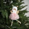 Sitting Elf Doll Angel Pendant Cute Little Girl Christmas Tree Ornaments Hanging Decorations Kids Children Day Gift