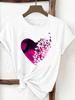 (Asian Size) Tee Print Fashion Top Women Clothing T Shirt Love Letter Style Trend Cute Woman Female Short Sleeve Graphic T-shirts