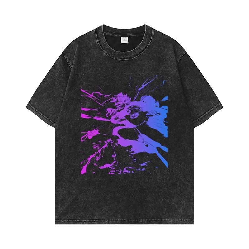 Dragon Ball Z Beerus Purple Energy Blast Printed Tshirt Mens and Womens Washed Tshirt High Quality Vintage Cotton Tshirt