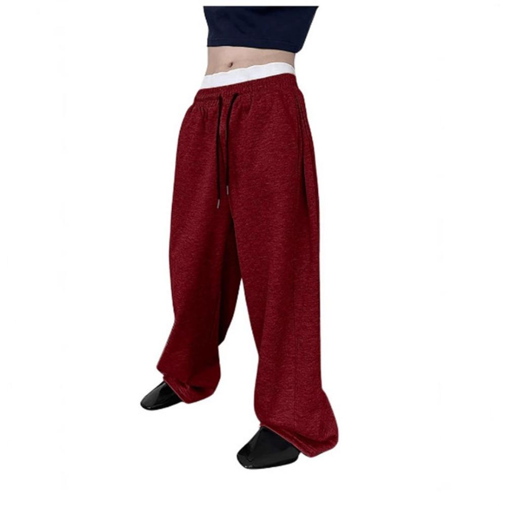 Woman Jogging Straight Sweatpants Street Style Wide Leg Pants Casual Solid Colors Versatile Loose Men's Pants
