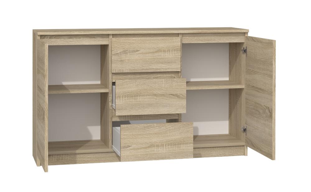 Chest Of Drawers 2D3S 120Cm Sonoma Oak Doors Living Room