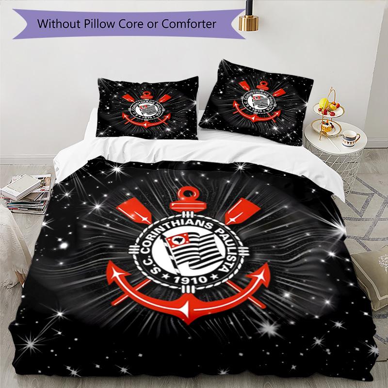 Sport Club Football Crest Printed Pattern Duvet Cover Set – includes 1 duvet cover and 2 matching pillowcases Bedroom decor Christmas gifts