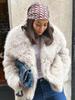 2024 Winter Celebrity Style Women's Loose Faux Fur Lapel Coat