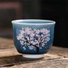 Ceramic Thermal Discoloration Cherry Blossom Tea Cup Hand Painted Tree Color Changing Water Mug Office Teacup Kung Fu Drinkware