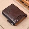 Billetera para Hombre Cuero Tarjetero de Negocios Monedero con Cremallera Billeteras de Lujo para Hombres Protección RFID Monederos Carteira Masculina Lujo