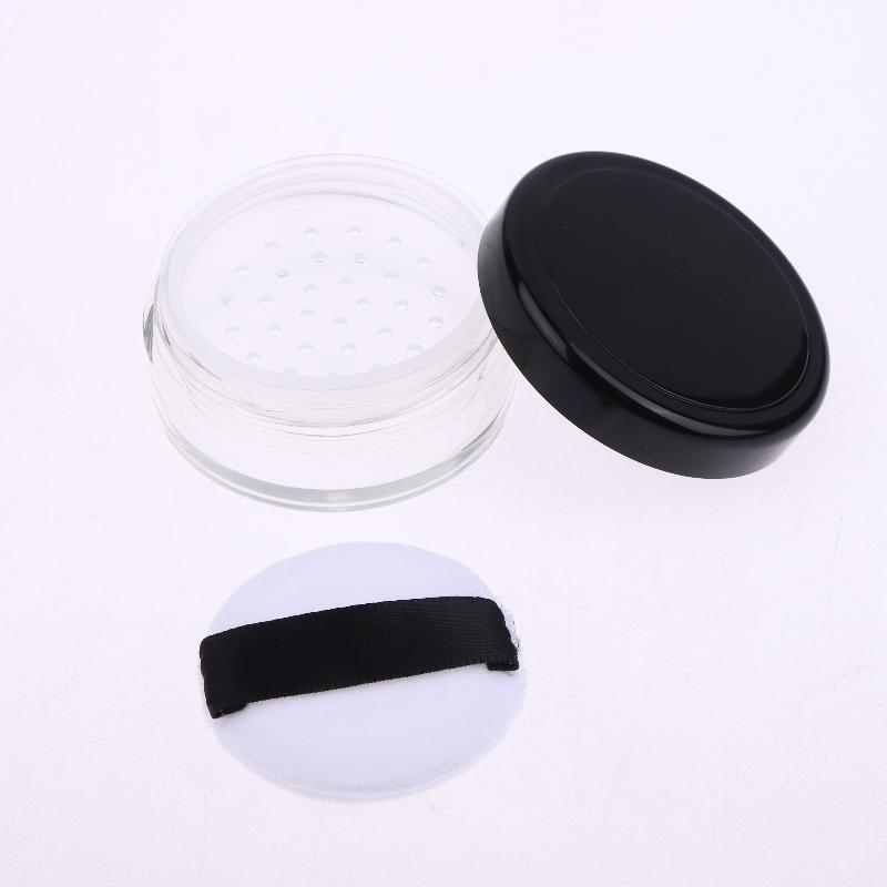 5G Portable Plastic Powder Box Empty Loose Powder Pot With Sieve Powder Puff Cosmetic Sifter Loose Jar Travel Makeup Container
