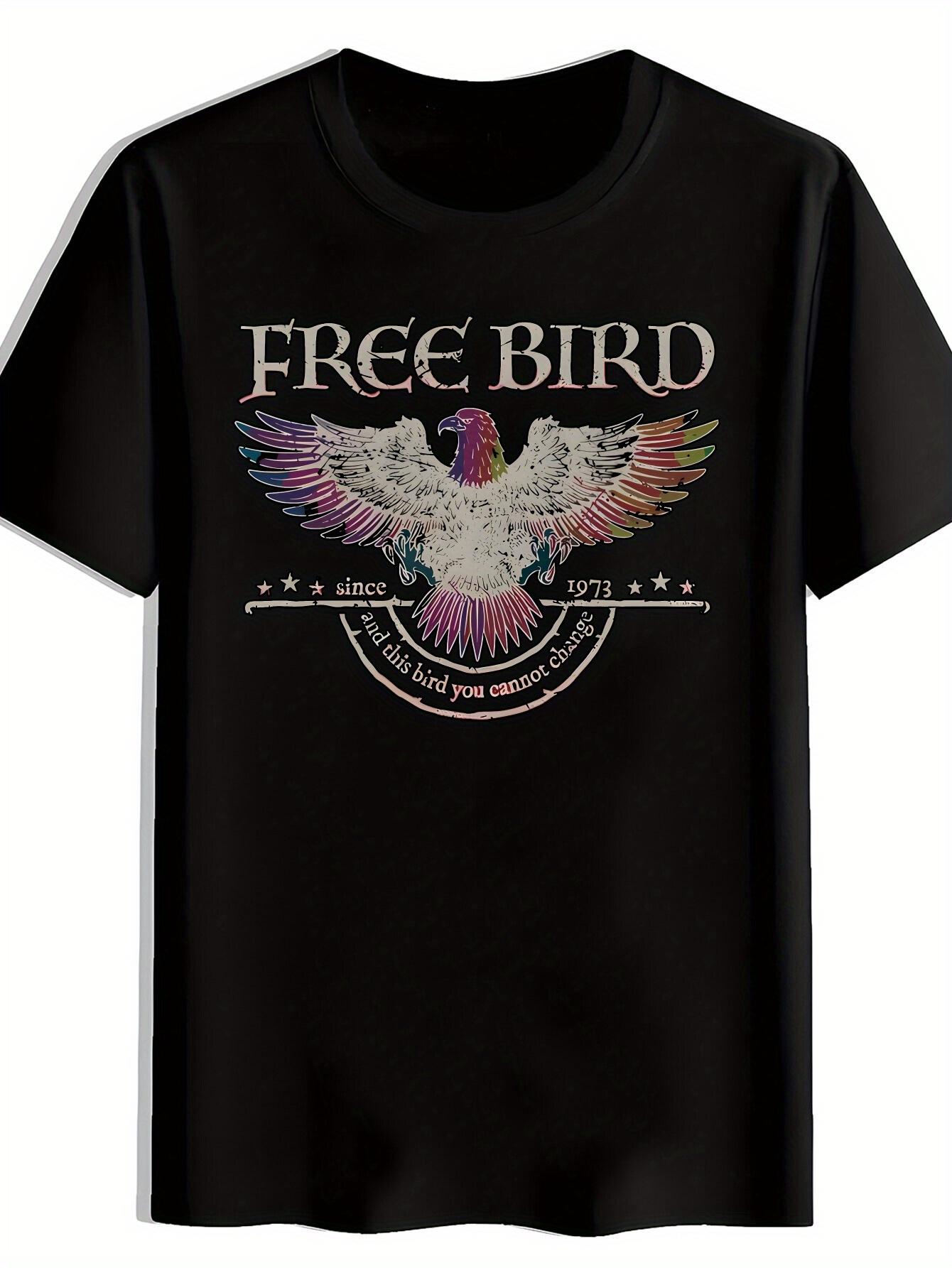 T-shirt FREE BIRD a Colorful Bird Print with Spread Wings XXXL