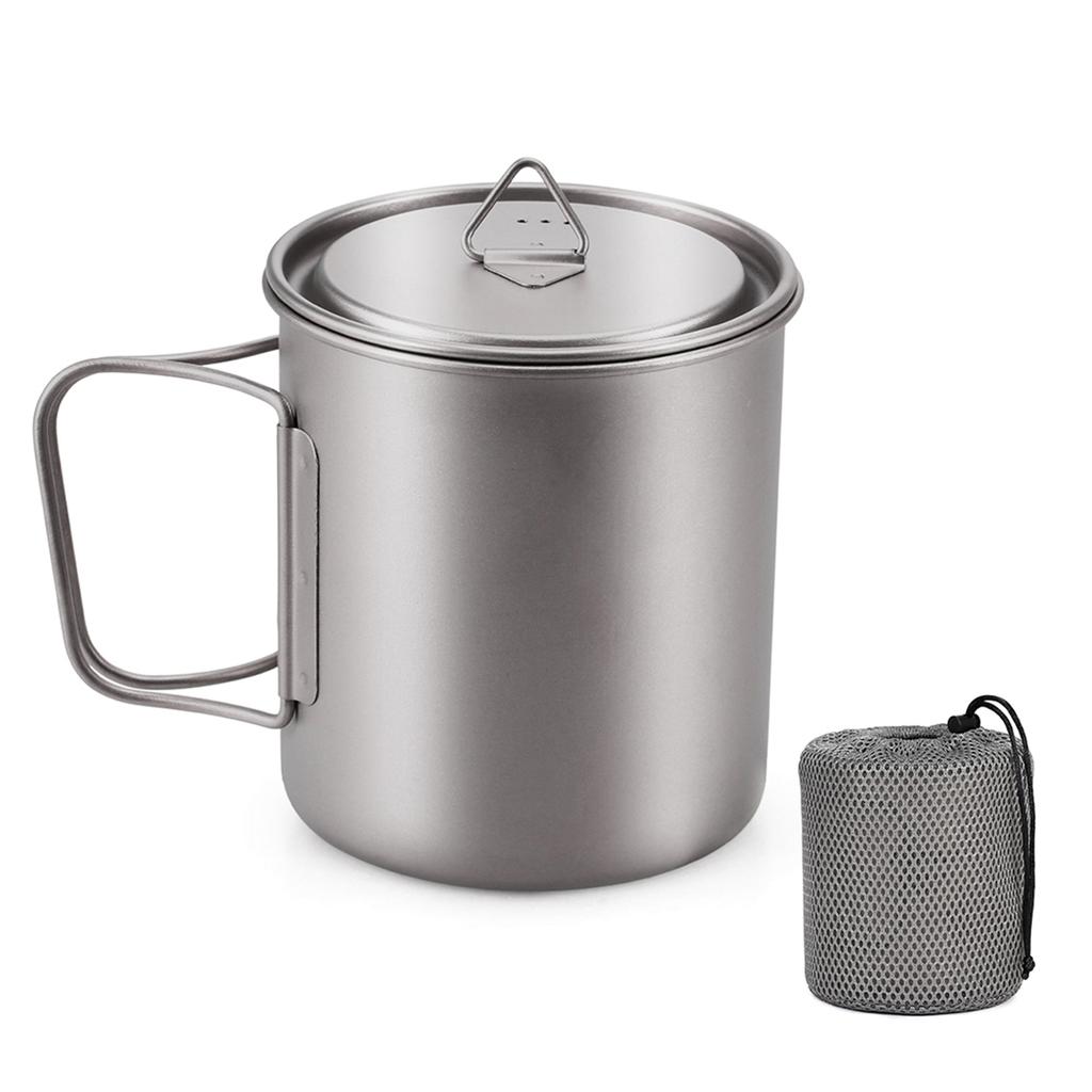 Ultralehký titanový hrnek Outdoor Přenosný Kempingový Piknikový Hrnky na vodu se sklopnou rukojetí 300ml / 350ml / 450ml / 550ml / 650ml