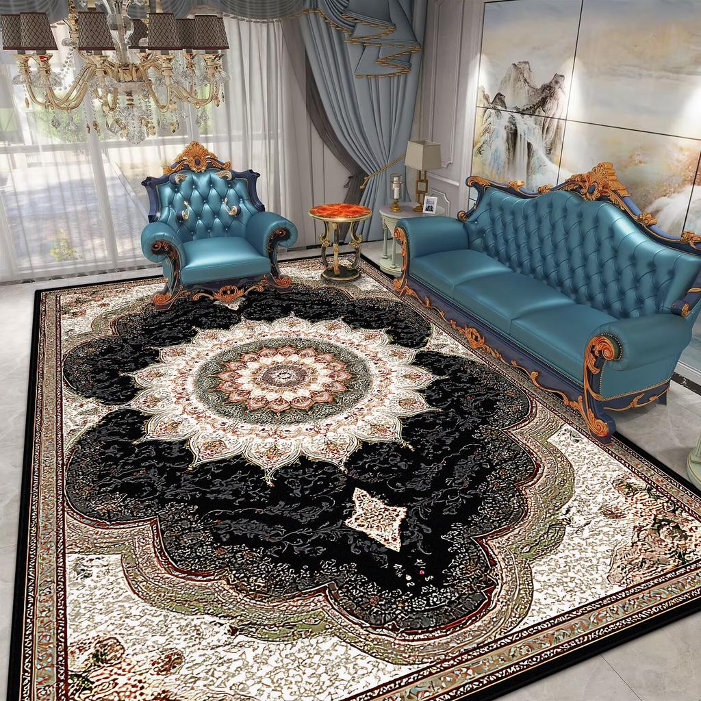 Perzische Stijl Groot Formaat Tapijt Woonkamer Zacht Antislip Slaapkamer Decoratie Kleed Gemakkelijk Schoonmaken Machinewasbaar Sofa Tafelmat
