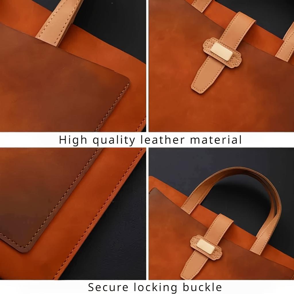 [Vintage Document Bag] Vintage PVC Fabric A4 Portable Document Bag | Thin File Folder Business Briefcase
