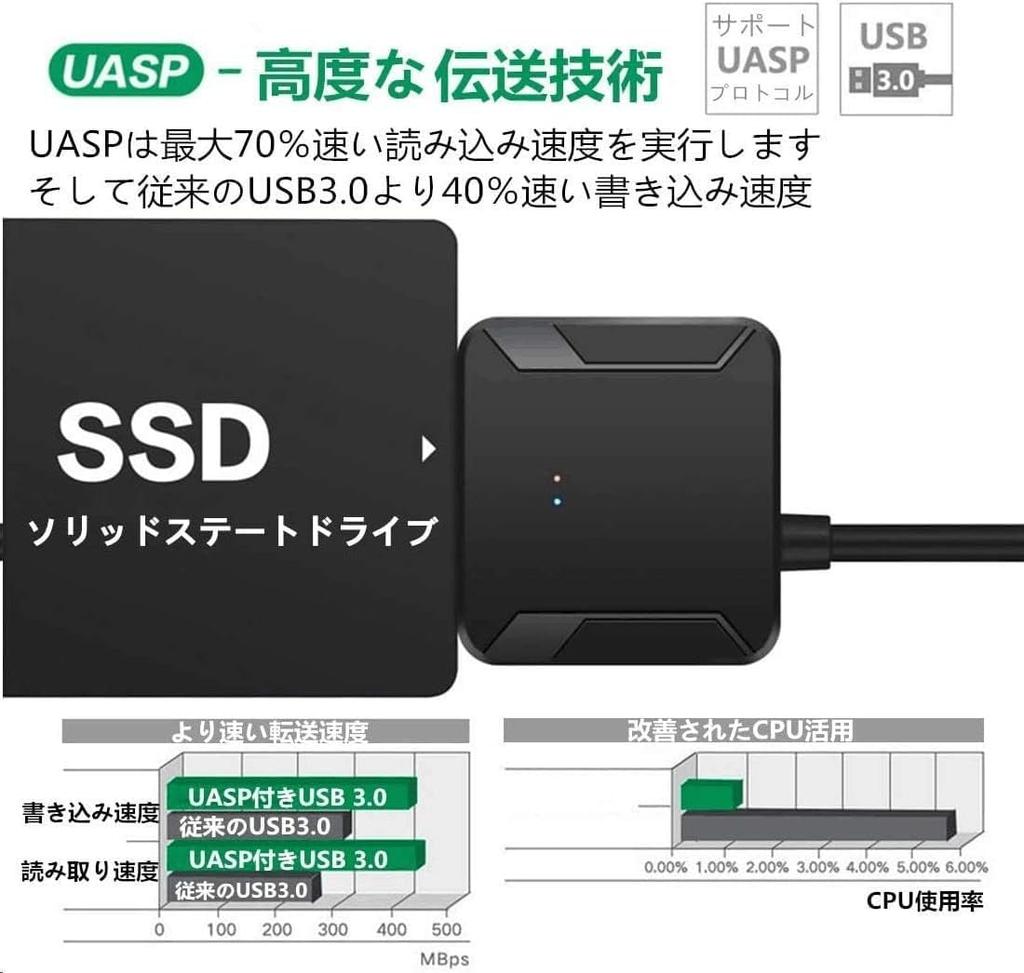 SATA to USB Converter SATA to USB SATA3 to USB Converter Cable with Power Compatible with Windows Data Up to UASP Support Cable, 3.5/2.5-inch SSD/HDD