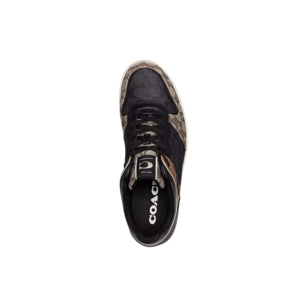 Coach C201 Canvas Leather Lace-Up Flat Low-Top Sneakers Men sneakers Black CR959-VWX