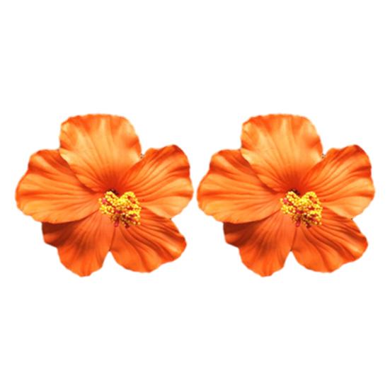 1 Pair Women Hairpins Bohemia Style Large Flower Decor Hair Clips Bright Color Hair Pins Sea Beach Hair Accessories