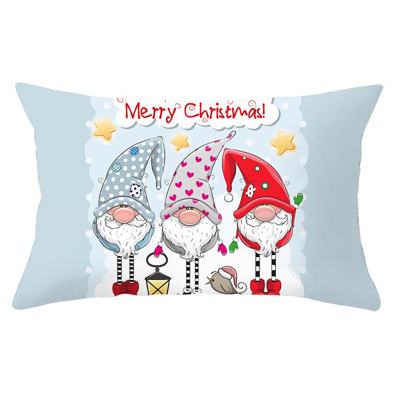 New Christmas Peach Skin Lumbar Pillowcase Cartoon Print Series Sofa Cushion Cover Throw Pillow Cover