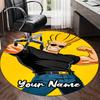 Custom Name Johnny Bravo Printed Round Rug Carpet Chair Rug Area Rug Entryway Doormats,for Office Chair Living Room Bedroom Kitchen Room.