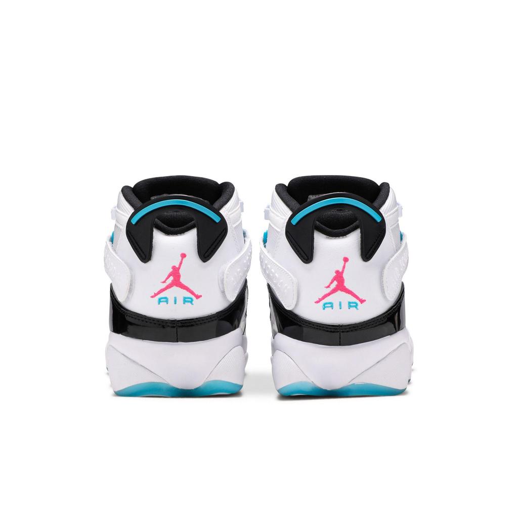 Air Jordan 6 Rings 'South Beach' (Unisex) Scarpe da Basket Vintage Bianche / Rosa Iper-Azzurro Fury-Nero CK0017 100