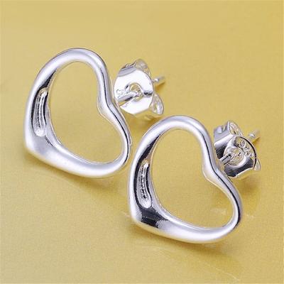 Orecchini in Argento Sterling 925 Temperamento Donna Squisiti Orecchini a Lobo a Cuore Regali di Natale Gioielli Street Abbinamento Totale