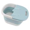 Foot Bath Tub Heightened Collapsible Portable Massage Function with Lid Foot Soaking Bucket for Home Blue