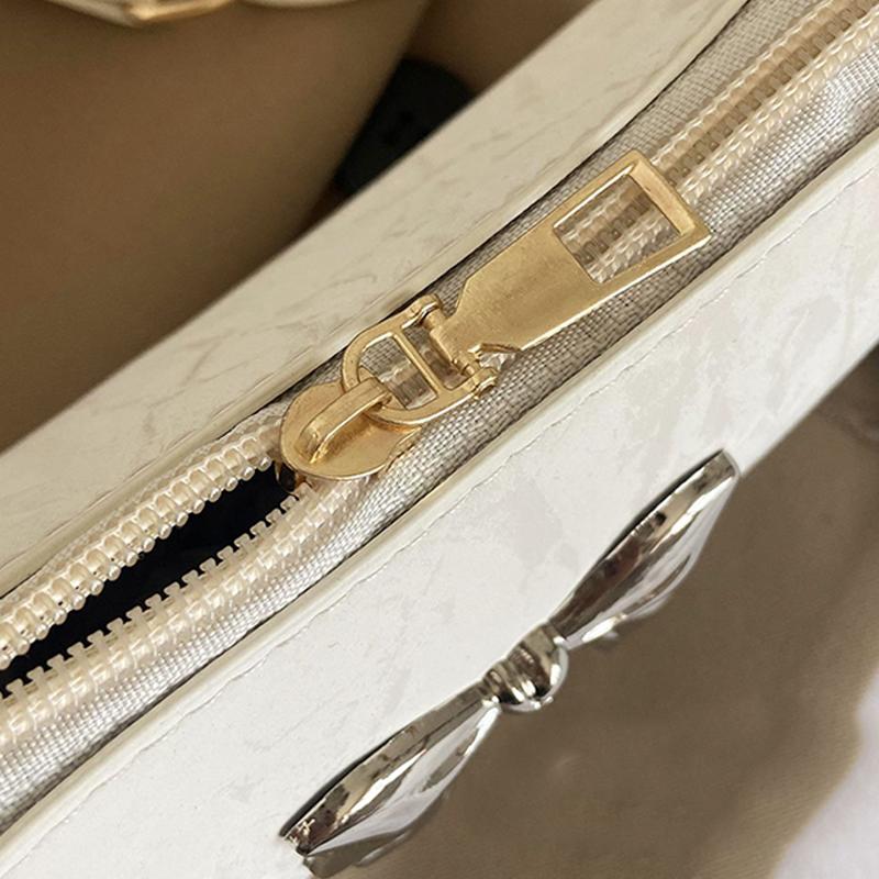 Sweet And Fresh Bowknot Handbag For Women  Style Trendy Underarm Messenger Bag Chain Shoulder Bag