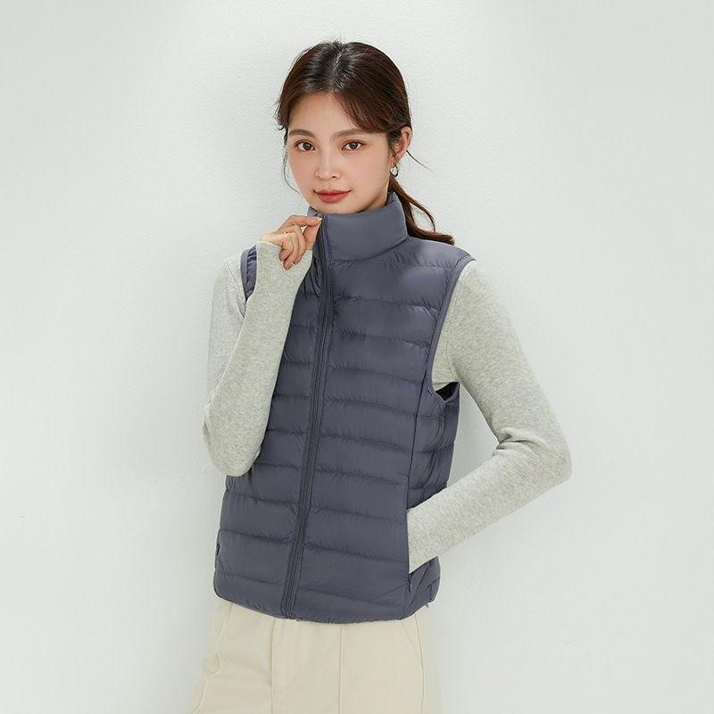 Autumn and Winter New Light Down Jacket Women's Casual Down Vest Fashion Vest Stand-up Collar Vest Thin Vest Jacket