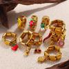 DIY pendant ring ring stainless steel gold-plated exaggerated multi-element pendant ring women